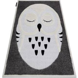 Tæppe børns JOY Owl ugle, til børn - Strukturelle, to niveauer af fleece grå / fløde 140x190 cm