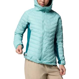 Columbia Women's Powder Pass II Hybrid Hooded Jacket Syntetisk jakke Damer størrelse L farve blå