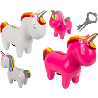 Sparebøsse med nøgle - Enhjørning