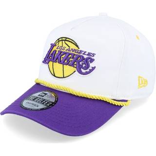 LA Lakers Washed NBA White Golfer Snapback Cap newera adult unisex White newera adult unisex White newera adult unisex White newera adult unisex White - S-M