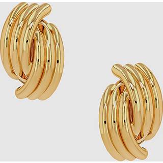 Crossover Ribbed Earrings - Gold One