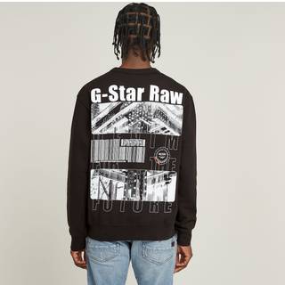 Substance Back Graphic Relaxed Sweater - Black - Men