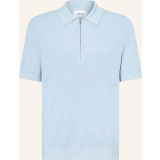 NN07 Hansie Half Zip Knitted Polo Cerulan Blue