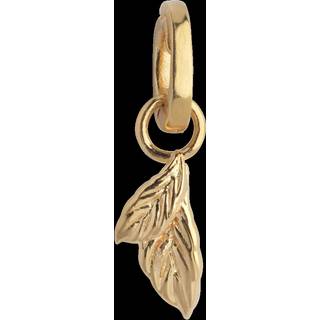Enamel - Organisk blad charm i forgyldt sølv