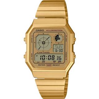 Casio A130WEG-9AEF Unisex-Uhr Digital Edgy Collection Goldfarben