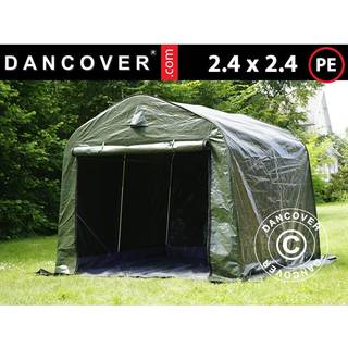 Opbevaringstelt Garagetelt PRO 2,4x2,4x2m PE, med underlag, Grøn/Grå