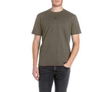 Replay Logo T Shirt Mud Grey