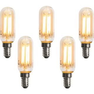 Sæt med 5 E14 dæmpbare LED-pærer guld T25 4W 300 lm 2200K