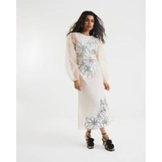 River Island River Island Pink Petite Floral Print Appliqué Dress