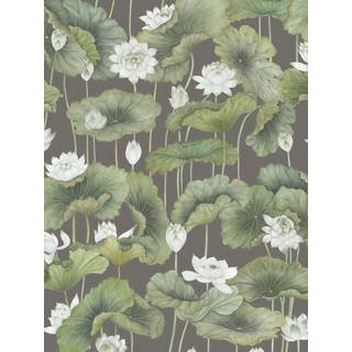 Lily Lotus - White on Charcoal