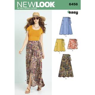 NEW LOOK Patterns Misses' Easy Wrap-nederdele i fire l?ngder A (6-8-10-12-14-16-18) 6456