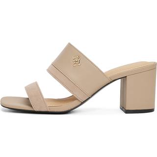 Leather Block Heel Mules