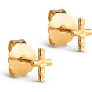 Enamel - Protective Cross ørestikker i forgyldt sølv m kors