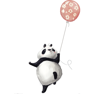 Plakat Panda m. Ballon