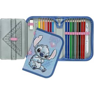 Disney Stitch Penalhus med indhold - 22 dele