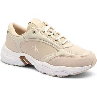 Faux Leather Trainers - Beige - EU 37