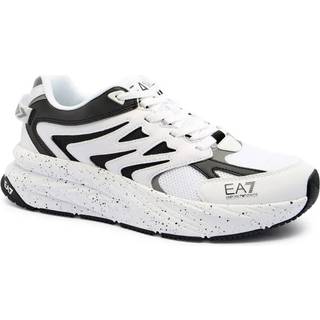 EA7unisex. X8X194_XK408 Træningssko med præget logo hvid, sort (40), Fast, Blonder, Casual, Sport, Multisport