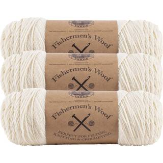 (3 pakke) Lion Brand Yarn Fishermen's Wool Garn Natural