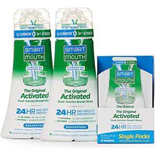 Smartmouth original aktiveret 2-pakke mundskyl & enkeltpakker rejse mundskyl frisk mynte