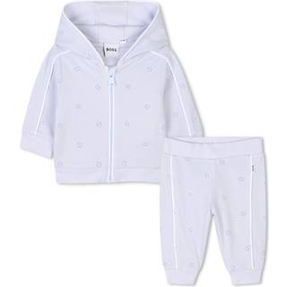 BOSStil drenge. J52213 Sæt med cardigan med hætte og lyseblå sportsbukser (18meses= 81cm), Casual, Bomuld, Lange ærmer, børnetøj
