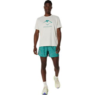 Asics Men's Fujitrail Logo Short Sleeve Top Birch/white Sage/rainy Lake, XL