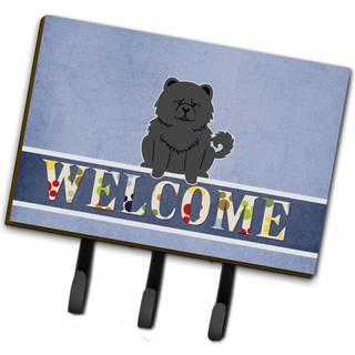 """" Caroline's Treasures Chow Black Welcome Wall Hook Triple Multicolor """"