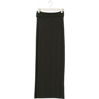 Gina Tricot-soft touch folded maxi skirt-lange nederdele-Sort-S-Dame