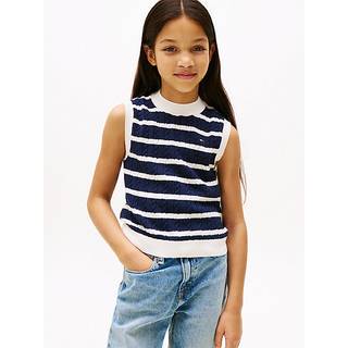 Stripe Cable Knit Sweater Vest