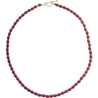 Love Drop Necklace - Burgundy - Stine A - Rød One Size
