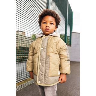 Next Khaki Green Onion Quilt Jacket with Removable Hood (3mths-7yrs)