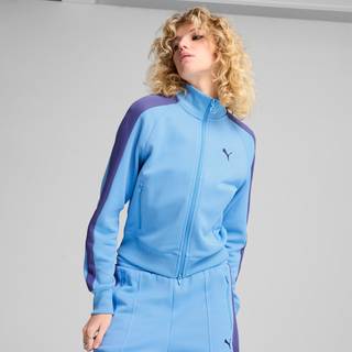 Women&#39;s Puma T7 ALWAYS ON Short Track Jacket, Blue, Size S, Clothing - Light Blue - S