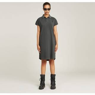 Seam Detail Polo Dress - Black - Women