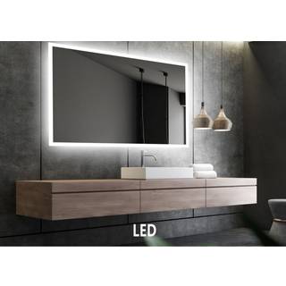 Nordic Bad Mie 1 firkantet LED-spejl, 140 x 80 cm