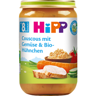 HiPP Økologisk couscous med grøntsager og økologisk kylling 86.14 DKK/1 kg (6 x 220.0g)