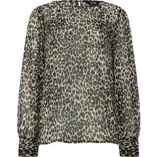 Lts Tall Natural Brown Sheer Leopard Print Blouse 24 Lts | Tall Women's Shirts & Blouses
