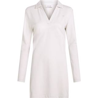 Relaxed Cotton Piqué Polo Dress - Beige - XL