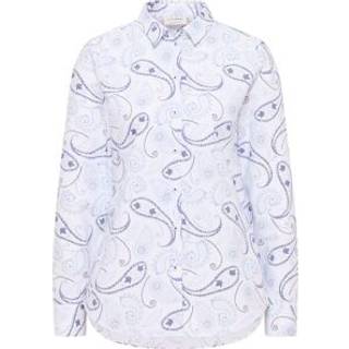 Oxford Shirt Blouse in navy printed