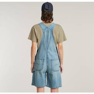 G-Startil kvinder. D26017-D536-G339 Bowey Loose Short Overall blå (S), Casual, Denim, Uden ærmer/stropper, Økologisk bomuld, Bæredygtig