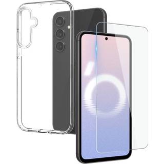 Samsung Galaxy S24 FE 2-i-1 Hærdet Glas Skærmbeskyttelse og Fleksibelt Plast Cover - Gennemsigtig