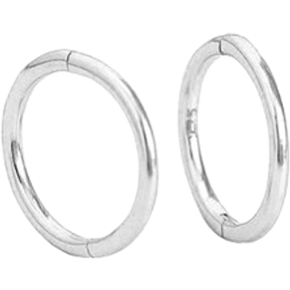 MerlePerle - Billie Large creoler i sølv i blank 14,5 mm