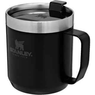 Stanley Stay Hot Camp Mug - Holdbar 18/8 Rustfrit st?l Isoleret krus - Splashfri Tritan Drink -Thru Lid - 12 Oz - Matte sort