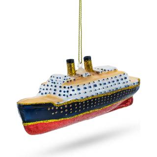 Historisk titanisk skib - Bl?st glasjulens ornament