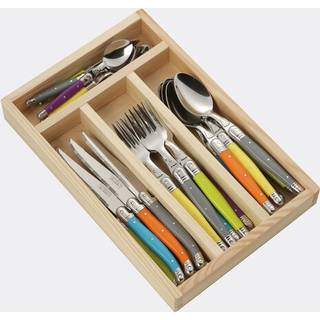 Jean Dubost Laguiole Cutlery - 'Trendy' cutlery set, 24 pieces, multicolor in MULTICOLOUR steel, wood