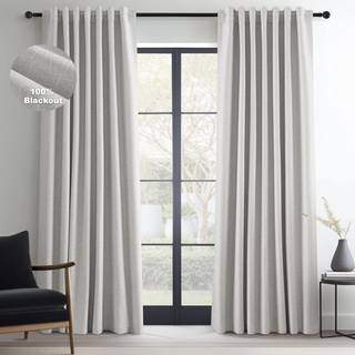Topfinel Gray Beige Linen Blackout Gardiner 84 tommer lange til soveværelse Stue Greige Grå knivspids Back Tab Gothic Moody Viral Drapes Mordern