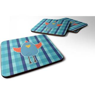 """" Caroline's Treasures Blue Chicken Foam Coaster Set på 4 3,5 multicolor """"