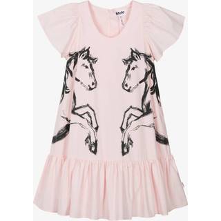 Molo Cinda Short-Sleeved Dress Folklore Horses 98/104 cm  Lyserød  98/104 cm  kvinde