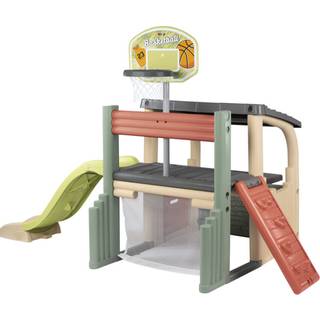 Smoby Fun Center legehus med basketballnet, fodboldmål og rutsjebane