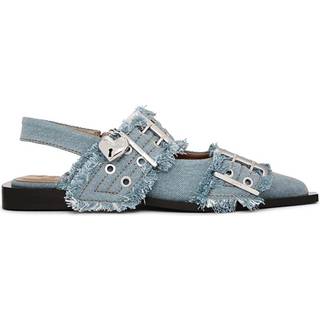 Ganni Ganni | Feminine Buckle Ballerina Blue Sandals Blue - Størrelse: 39 - Faded Denim - Blue - 39