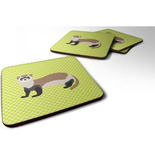 """" Caroline's Treasures Ferret Green Decorative Coasters 3.5 Multicolor """"