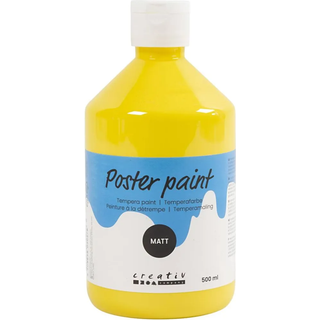 Temperamaling Mat Primær Gul 500ml - Kvalitetsmaling
